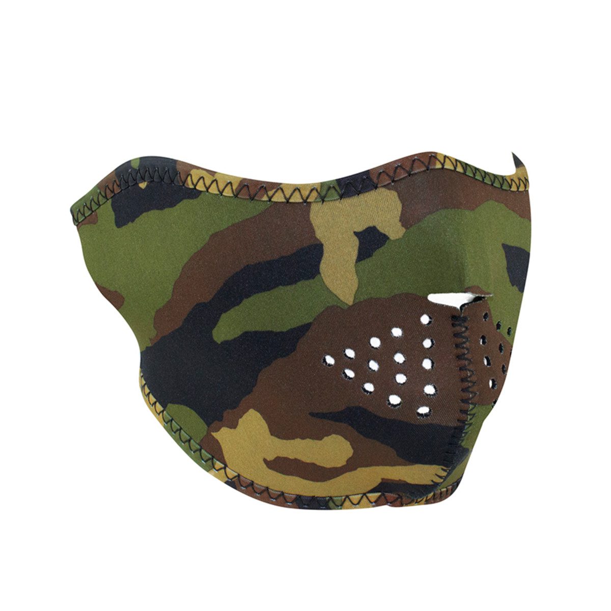 Zan Headgear Neoprene Half-Face Mask - Woodland Camo